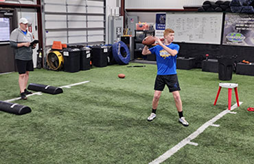 Kansas City Athlete Training offers group Quarterback Training on Monday Nights as part of our KCAT Football Academy.  We know its hard to find quarterback football training for youth and middle school quarterbacks that is affordable yet effective, however we accomplish both via our group Quarterback Football Training here at Kansas City Athlete Training. We also offer more advanced 1-on-1 instruction for high school or athletes looking for more skills training so please contact us if you want more training than what we offer in our group sessions.